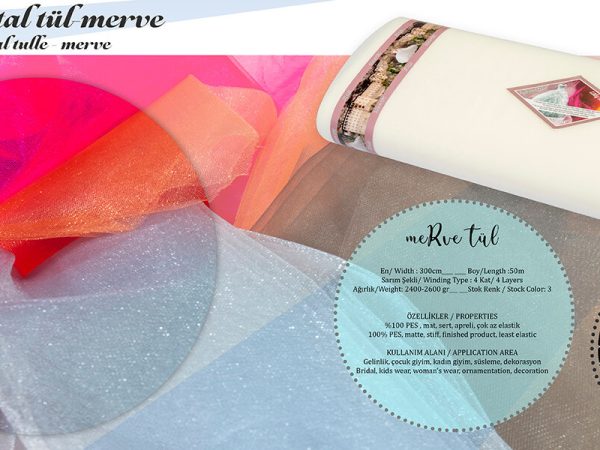 Merve Luxury Matte Crystal Tulle